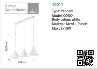 TKLighting - CONO PENDANT 10011 3XE27 WHITE 3x15W 10011 (1)