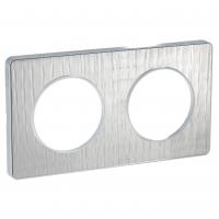 SCHNEIDER ELECTRIC - S530804J1 Odace Touch  cover frame 2 gang aluminium brushed croco & aluminium border