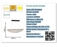 ELMARK - ALISON LED PENDANT 18W 3000K 2500lm BLACK 955ALISON1830BL (2)