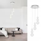 NOVA LUCE - Dimmable Suspension  Ø31, Н:150 cm.  9186919  PERLA ⚡ LED 23W ⚡ 2281Lm ⚡ 3000K ⚡ 230V ⚡ IP20 ✴ Chrome & Opal Glass  
