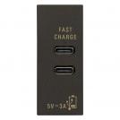 VIMAR - C+C USB power unit 15W 3A 5V black 30292.CCG