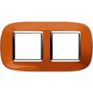 BTICINO - HB4802/2DR Elliptical cover plate 2х2modules - orange liquid 