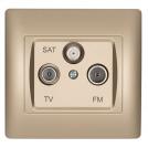 ELMARK - 11682 - ТV+FM+SAT РОЗЕТКА ШАМПАНСКО, МЕТАЛИК RHYME