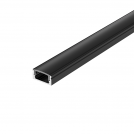 ULTRALUX - APK307BK Aluminium profile for LED flexible strip, black with black diffuser, for surface mounting, shallow, 3m