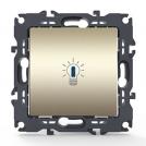 ACA LIGHTING - Бутон 10A с LED индикация PRIME Шампанско мат 1000112004
