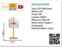 ELMARK - LEIA LED НАСТОЛНА ЛАМПА 5W 3000K 390lm ОПУШЕНО СИВ 955LEIA530SM (1)