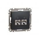 SCHNEIDER ELECTRIC - SDD114452S Sedna Design & Elements - CAT 5E STP, 2x RJ45, antracite