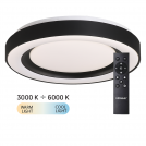 ULTRALUX - LED dimmable SCT ceiling light with remote control black, max.72W, 3000K-6000K, 220-240V AC, round, IP20 SPL4L72RCB