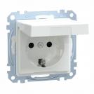 SCHNEIDER ELECTRIC - MTN2414-0325 Mechanism socket Schuko antibacterial with face plate IP44 color Active white System M Merten