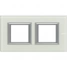 BTICINO - HA4802M2HVSW rectangular cover plate 2х2modules-Whice glass