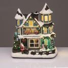 ACA LIGHTING - LED MULTIC.HOUSE SLEIGH MOVEM.MUSIC ADAPT:4.5V BATT:3XAA (NOT INCL) 26*16,5*29cm X0354