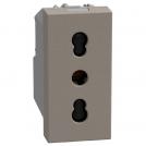 BTICINO - Socket ITALIAN standard 2P+E 16A with child protection 1M color Stone Light Now YG4180