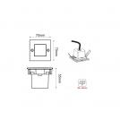 ACA LIGHTING - LED луна за вграждане в стена, квадрат 7х7cm, сива 230V AC 2W 6000K 100lm IP54 PAS260GS (1)