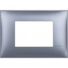 BTICINO - R4803LM cover plate - 3 centered module - Blue metal