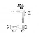 NOVA LUCE - Sandy Black Aluminium Connector L: 17.5 W: 7 H: 6.8 cm. 9010194 BREDA MAGNETIC (1)