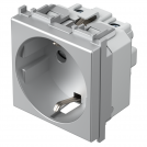 TEM - VM10ES Socket Schuko 2P+E 16A 2M, color Silver matt, Modul