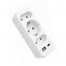 VITO - АДАПТЕР ЗА КОНТАКТ COMBI 16A 250V USB-A 2.4A USB-C БЯЛ, ЗАЗЕМЕН, БЪРЗО ЗАРЕЖДАНЕ, С ДЕТСКА ЗАЩИТА 8002940