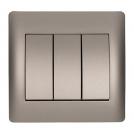 ELMARK - 11724 - THREE BUTTONS ONE WAY SWITCH GREY METALLIC RHYME