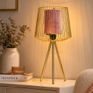 TNL - METAL & VELVET FABRIC TABLE LAMP TNL TNL1006RD (2)