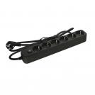 VITO - 6 GANG GROUNDED GROUP SOCKET SCHUKO WITH CHILD PROTECTION UNICO-6 3M 3G1.5 CABLE BLACK 8002500