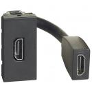 BTICINO - Socket HDMI with cable 15cm 1M color Graphite Light Now YD4284P