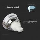 V-TAC - GU10 Fitting White+Chorme Round SKU: 3164 VT-874 (4)