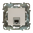 SCHNEIDER ELECTRIC - Unica - 1 telephone socket w. zamak fixing frame - RJ11 - ivory