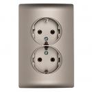 ELMARK - 11374 - GERMAN TYPE SOCKET (DOUBLE) GREY METALLIC RHYME