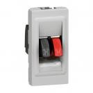 LEGRAND - Audio socket Mosaic - loudspeaker socket - 4 mm² terminal - 1 module - alu 79250
