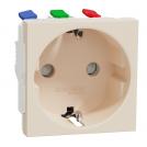 SCHNEIDER ELECTRIC - NU305744 Socket Outlet ivory with child protection 2P+E 16A 250V New Unica