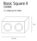 MAXLIGHT - Спот Maxlight Basic Square II WH C0088 , 2 x 50W GU10 230V (1)