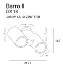 MAXLIGHT - Spot Barro C0113 ,2 x 50W GU10 230V (4)