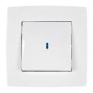 ELMARK - 190011L - ONE BUTTON WITH LIGHT ONE WAY SWITCH WHITE METALLIC CITY 