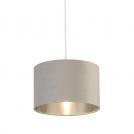 SEARCHLIGHT - Абажур   21027GY   Light Grey Velvet Drum ⚡HALOGEN 60W ⚡B22 / E14 / E27