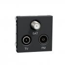 SCHNEIDER ELECTRIC - NU345054 TV/FM/SAT socket, New Unica, mechanism, 2 modules, male IEC 9.52 mm, IP20, anthracite