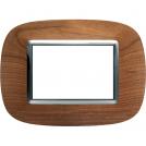 BTICINO - HB4803LCA Elliptical cover plate 3 modules - wood cherry 