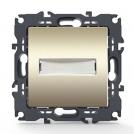 ACA LIGHTING - Бутон 10A с място за име и LED индикация PRIME Шампанско мат 1000112104