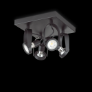 IDEAL LUX - Спот GLIM COMPACT PL4 SQUARE NERO 229621 GU10, 4X50W