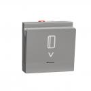 SCHNEIDER ELECTRIC - Card switch, New Unica, 1-pole 2-way, 10A, 2 modules, screwless terminals, untreated, IP4X, aluminium  NU328330