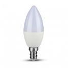 V-TAC - LED Bulb SAMSUNG Chip 5.5W E14 Plastic Dimmable Candle 6400K SKU: 20187
