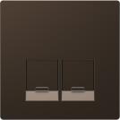 SCHNEIDER ELECTRIC -  MTN4572-6052 Cen.pl. 2-gng f. Schneider Electric RJ45-Connctr., mocca metallic, System Design