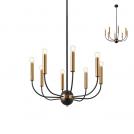 INCANTI - pendant luminaire KONIG IKN C8 06 12 CAND 8X40W E14 BLACK/ANTIQUE BRASS