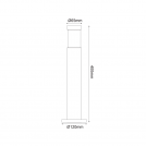 ACA LIGHTING - HI1032400GDS SMALL POLE No1032 ALUMINUM 40CM E27 GREY RAL7016M (1)