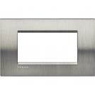 BTICINO - LNA4804ACS Square cover plate 4 modules - steel brushed 