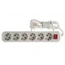 MAKEL - MGP232 6 Gang Multiple Earthed Socket with Switch & Cable 2m.