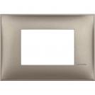 BTICINO - R4803TM cover plate - 3 centered module - Titanium metal