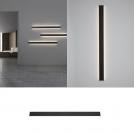NOVA LUCE - Влагозащитен аплик  Д:120, Ш:2.7, В:7.5 см.  9081400  SELINE ⚡ LED Philips 48W ⚡ 3080Lm ⚡ 3000K ⚡ CRI>90 ⚡ 230V ⚡ IP44 ✴ Черен