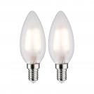PAULMANN - LED Крушки 2бр.   28636   Filament 230V LED Candle ⚡ E14 ⚡ 2x250lm ⚡ 2x3W ⚡ 2700K ✴ Матов 