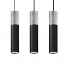 SOLLUX - pendant lamp BORGIO 3 black grey concrete steel SL.0652