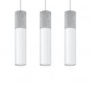 SOLLUX - pendant lamp BORGIO 3 white grey concrete steel SL.0649